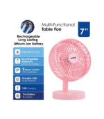 SF6668MFN SANFORD 7 inch Mini Table Rechargeable Portable Fan-